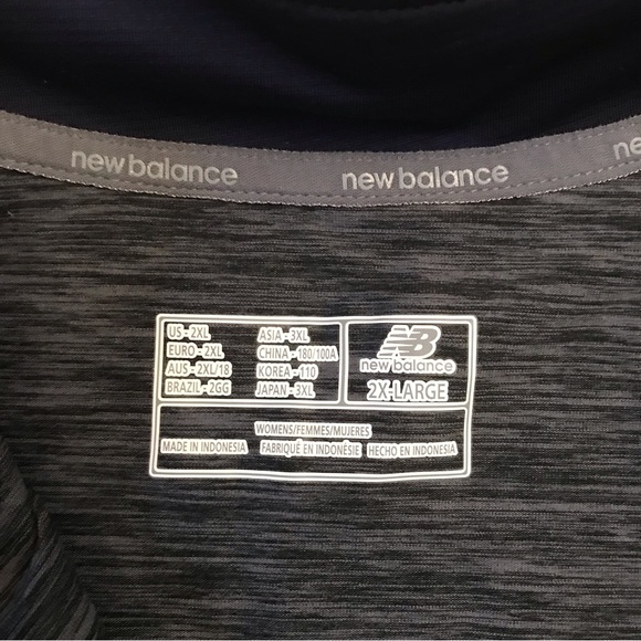 New Balance Athletic Pullover Quarter Zip NEW Womens Plus Size 2XL XXL Grey Navy - Picture 4 of 10